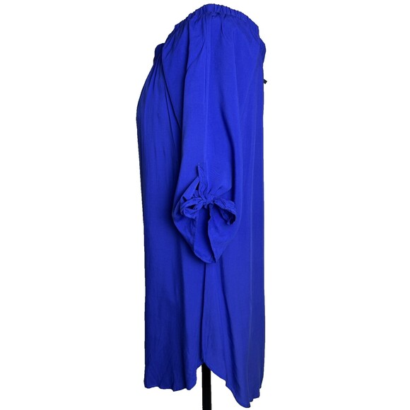 Just Quella NWT Royal Blue Mini Dress/Long Tunic, Sz L, Off the Shoulder, Sheath - Picture 7 of 15